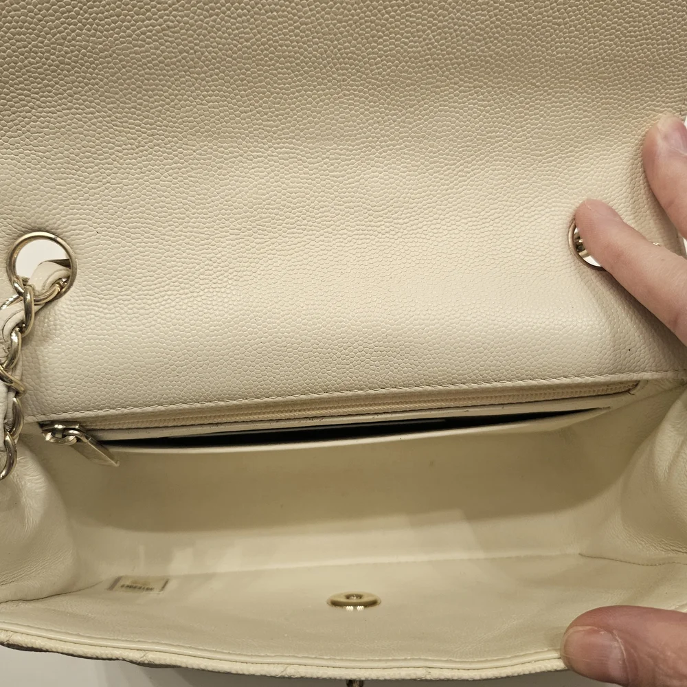 Chanel Cream Caviar Mini Bag